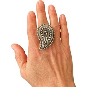 Sterling Silver Paisley Statement Ring